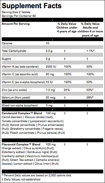 Vita-Gard Child or Adult Antioxidant Chews 120 tabs #3125