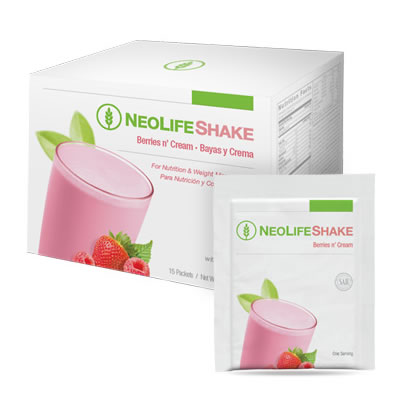 NeoLifeShake Packets-Berries n' Cream no GMOs 15 packets #3808